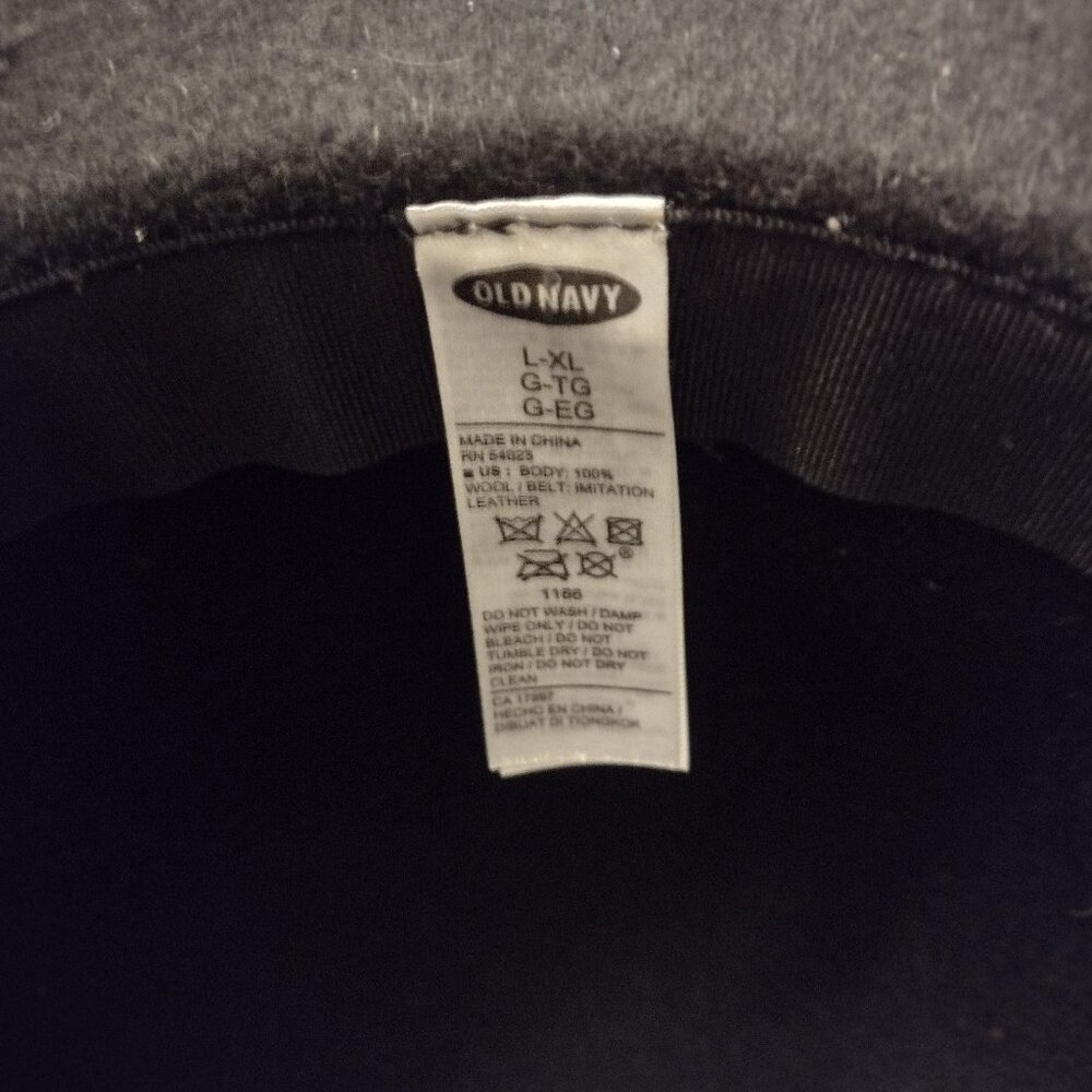 OLD NAVY Black Boho Fedora Hat with man made leather ribbon size XL